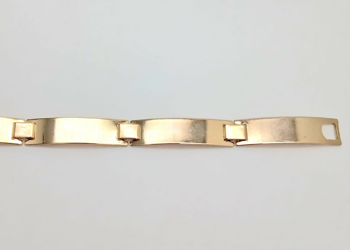 BRACELETE MASCULINO FOLHEADO A OURO 18K