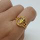 ANEL NOSSA SRA APARECIDA OVAL FOLHEADA A OURO 18K
