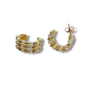 ARGOLA PELOLAS FOLHEADO A OURO 18K - 2,4CM
