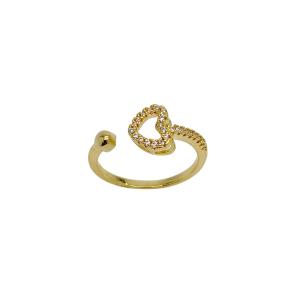 ANEL ABERT CORA FOLHEADO A OURO 18K
