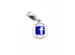 Berloque Simbolo Facebook em Prata