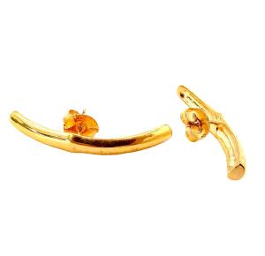 BRINCO EAR HOOK FOLHEADO A OURO 18K - 4CM