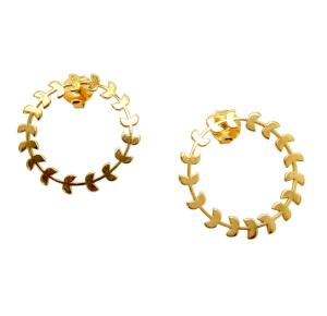 BRINCO CIRCULO GREGO FOLHEADO A OURO 18K - 2,5 CM