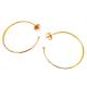 ARGOLA TRABALHADA MEDIA FOLHEADA A OURO 18K - 4,1CM