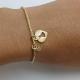PULSEIRA CORA SRA APARECIDA FOLHEADA  A OURO 18K - 