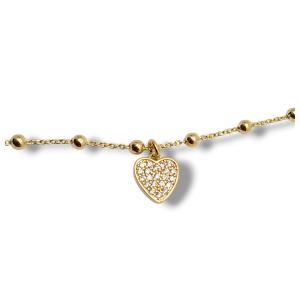 PULSEIRA CORA BOLAS FOLHEADA A OURO 18K - 20,4CM