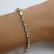 PULSEIRA QUADRADA ZIRC FOLHEADA 18K - 18,4CM