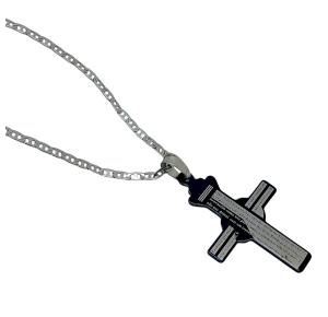 GARGANTILHA PING CRUZ AÇO INOX - 44CM