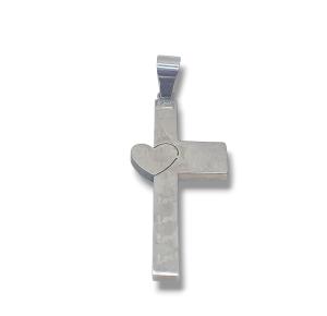 PINGENTE CRUZ LONGO AÇO INOX - 2,4CM 