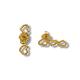 BRINCO TRIPLO CORA FOLHEADA A OURO 18K - 2,2CM