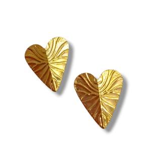BRINCO CORAÇÃO FOLHEADO A OURO 18K - 3,2CM