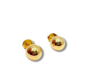 BRINCO BOLA GRANDE FOLHEADO A OURO 18K - 1,2CM