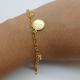 PULSEIRA PING LOVE FOLHEADA A OURO 18K - 20,4CM