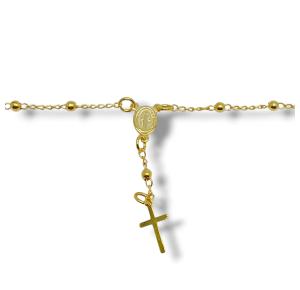 PULSEIRA TERÇO DELICADA FOLHEADA A OURO 18K - 18CM