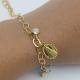 PULSEIRA NOSSA SRA APA FOLHEADA A OURO 18K - 19CM