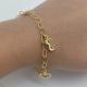 PULSEIRA TREVO FOLHEADA A OURO 18K- 19CM