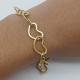 PULSEIRA ELOS CORA FOLHEADA A OURO 18K - 21CM