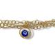 PULSEIRA OLHO GREGO FOLHEADA A OURO 18K - 19CM