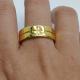 ANEL LISO CURZ FOLHEADO A OURO 18K 