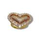 ANEL CORACAO PEDRAS FOLHEADO A OURO 18K