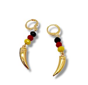 ARGOLA PING DENTE LEÃO FOLHEADO A OURO 18K - 4,6CM