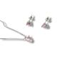 CONJUNTO ROSA BRINCO  E PING  PRATA 925