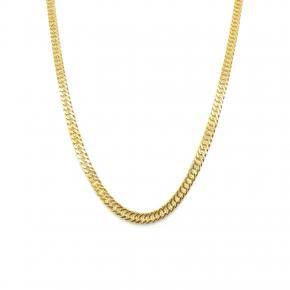 Corrente Masculina Groumet Elo Duplo Folheada a Ouro 18K