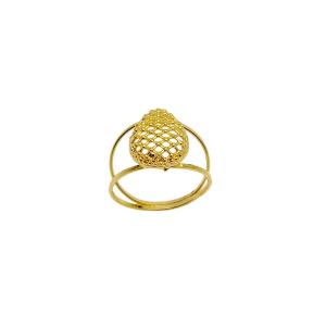 ANEL GOTA FOLHEADO A OURO 18K 