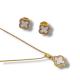 CONJUNTO TRVO BRNCO FOLHEADO A OURO 18K - 45CM 